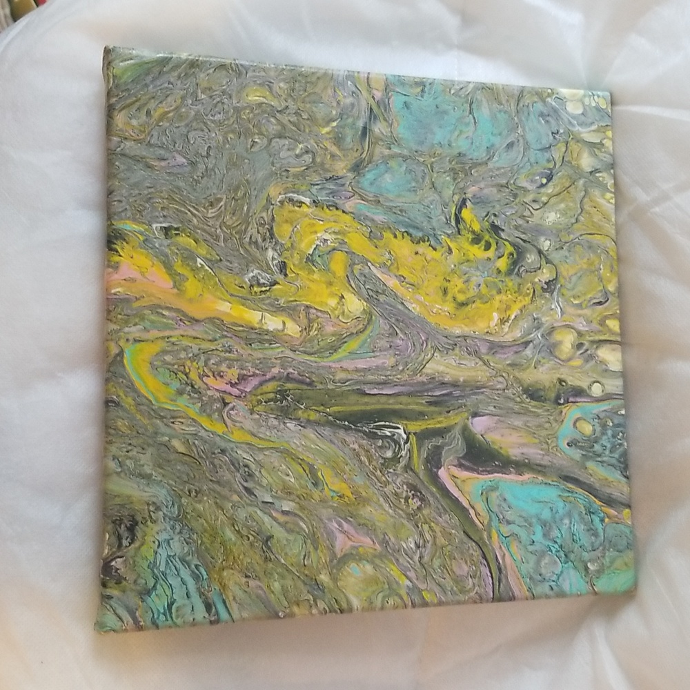 Pour art 10 inches x10 inches canvas